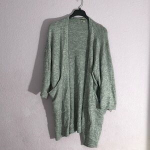 Knit Gray Longline Cardigan